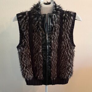 Peter Nygard Faux fur & leather Black Knitwear
